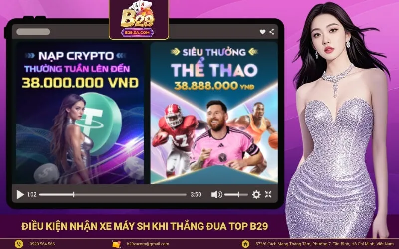Điều kiện nhận xe máy SH khi thắng đua top B29