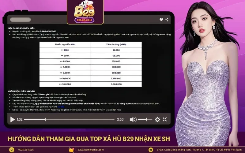 Hướng dẫn tham gia đua top xả hũ B29 nhận xe SH